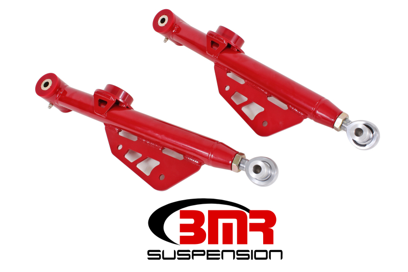 Ford Mustang Control Arms - Rear - BMR Suspension - Single Adj. Lower, Polyurethane/Rod End - Red - `99-`04